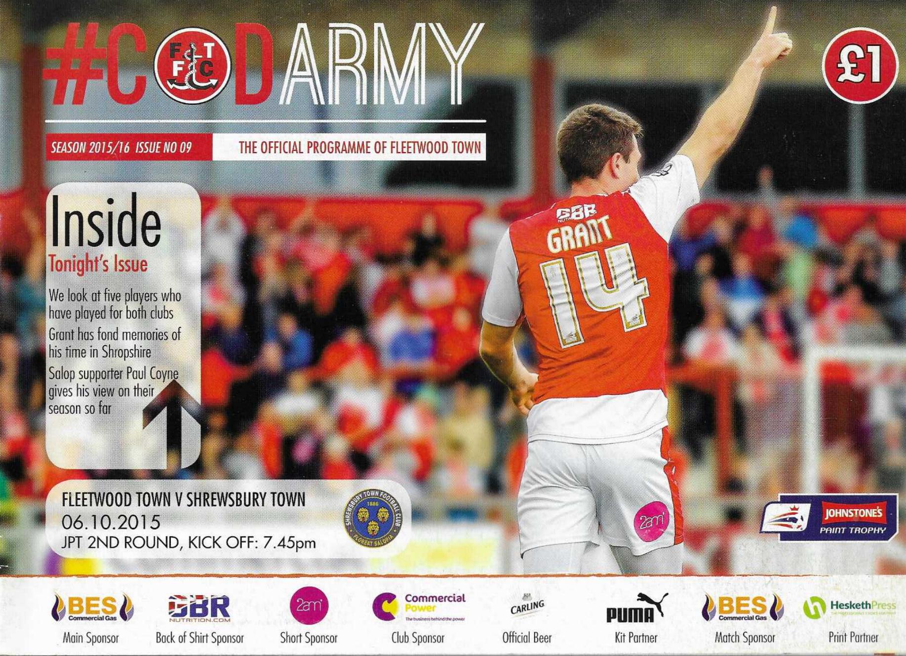 FLEETWOOD TOWN v SHREWSBURY TOWN 2015/16 (JP TROPHY)